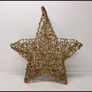 Gold Star Shaped Basket with Beaded Accents